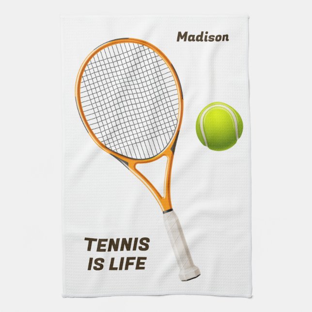 Custom Name & Text Tennis Tea Towel (Vertical)
