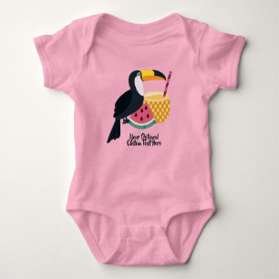 Custom name & text Toucan Illustration Baby Bodysuit