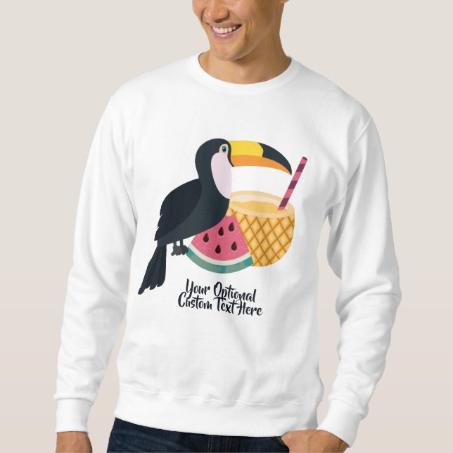 Custom name & text Toucan Illustration Sweatshirt (Front)