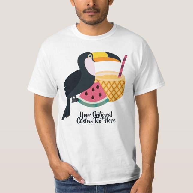 Custom name & text Toucan Illustration T-Shirt (Front)