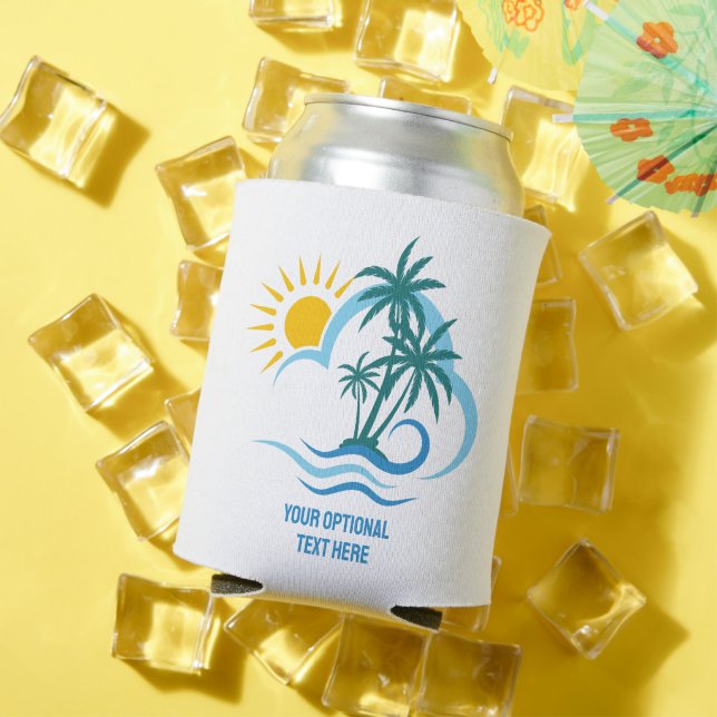 Custom Name & Text Tropical Islands Can Cooler (In Situ Summer)