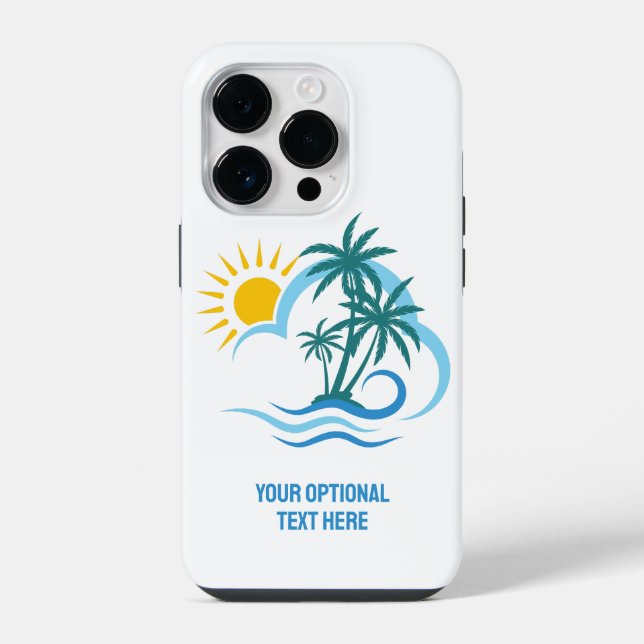 Custom Name & Text Tropical Islands iPhone Case (Back)
