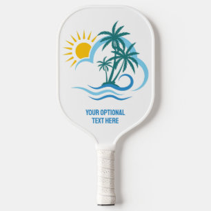 Custom Name & Text Tropical Islands Pickleball Paddle