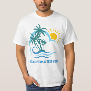 Custom Name & Text Tropical Islands T-Shirt