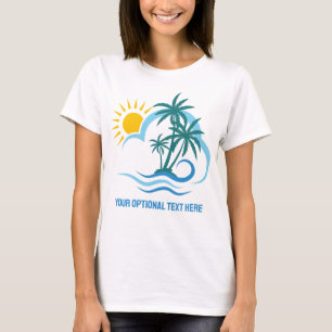 Custom Name & Text Tropical Islands T-Shirt