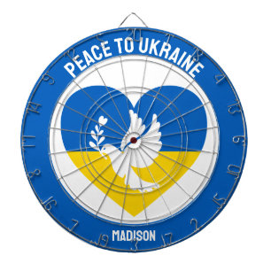 Custom Name & Text Ukraine Dartboard
