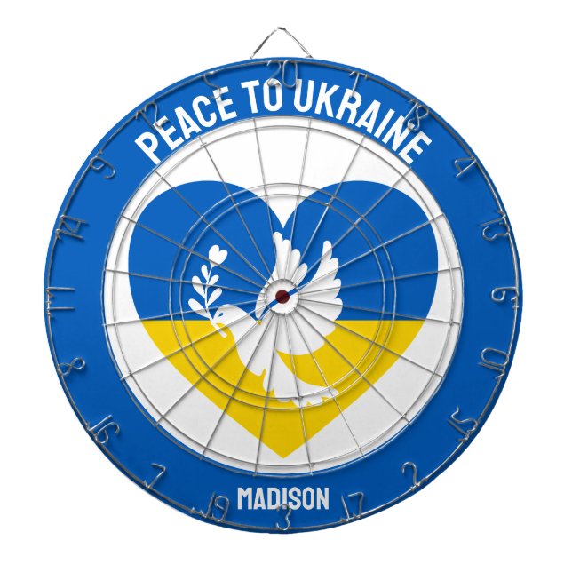 Custom Name & Text Ukraine Dartboard (Front)