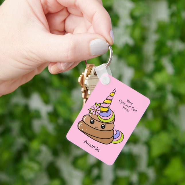 Custom Name & Text Unicorn Poop Key Ring (Hand)