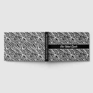 Custom Name & Text Zebra Pattern Guest Book