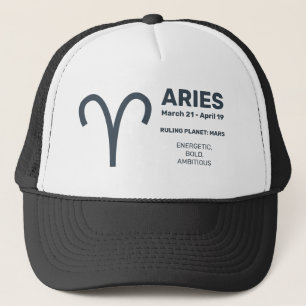 Custom Name / Text Zodiac Sign Aries Trucker Hat