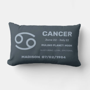 Custom Name / Text Zodiac Sign Cancer Lumbar Cushion