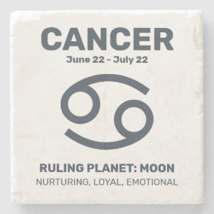 Custom Name / Text Zodiac Sign Cancer Stone Coaster