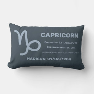 Custom Name / Text Zodiac Sign Capricorn Lumbar Cushion
