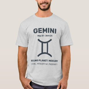 Custom Name / Text Zodiac Sign Gemini T-Shirt