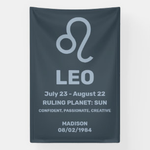 Custom Name / Text Zodiac Sign Leo