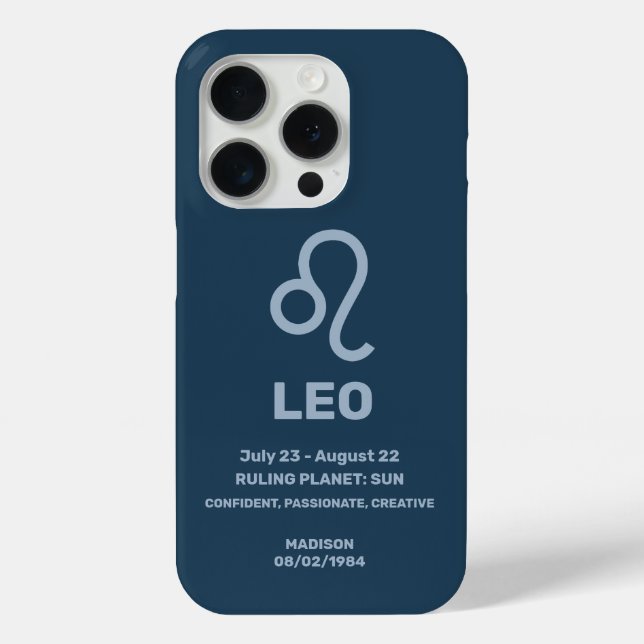 Custom Name / Text Zodiac Sign Leo Case-Mate iPhone Case (Back)