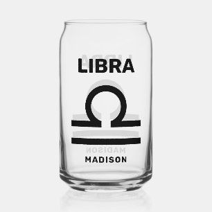 Custom Name / Text Zodiac Sign Libra Can Glass