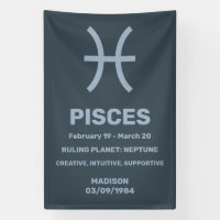 Custom Name / Text Zodiac Sign Pisces