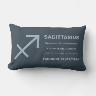 Custom Name / Text Zodiac Sign Sagittarius Lumbar Cushion