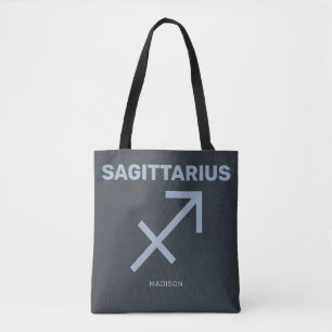 Custom Name / Text Zodiac Sign Sagittarius Tote Bag