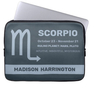 Custom Name / Text Zodiac Sign Scorpio Laptop Sleeve