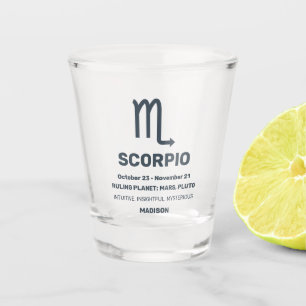 Custom Name / Text Zodiac Sign Scorpio Shot Glass