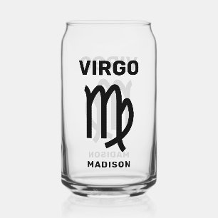 Custom Name / Text Zodiac Sign Virgo Can Glass