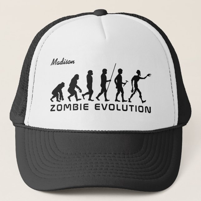 Custom name & text "Zombie Evolution" hats (Front)