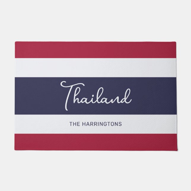 Custom Name Thailand Colours Doormat (Front)