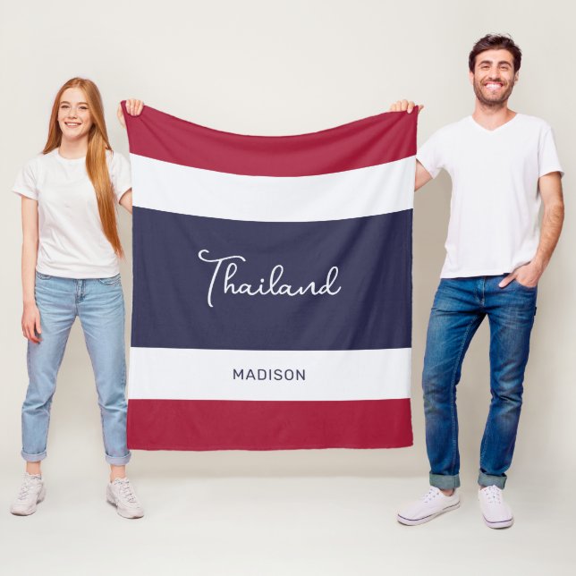 Custom Name Thailand Colours Fleece Blanket (In Situ)