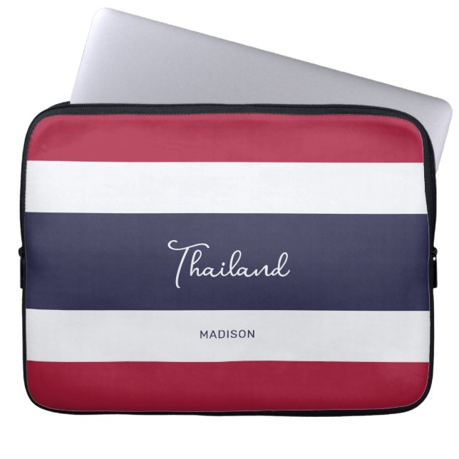 Custom Name Thailand Colours Laptop Sleeve (Front)