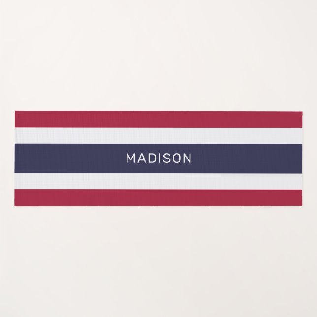 Custom Name Thailand Colours Yoga Mat (Front (Horizontal))