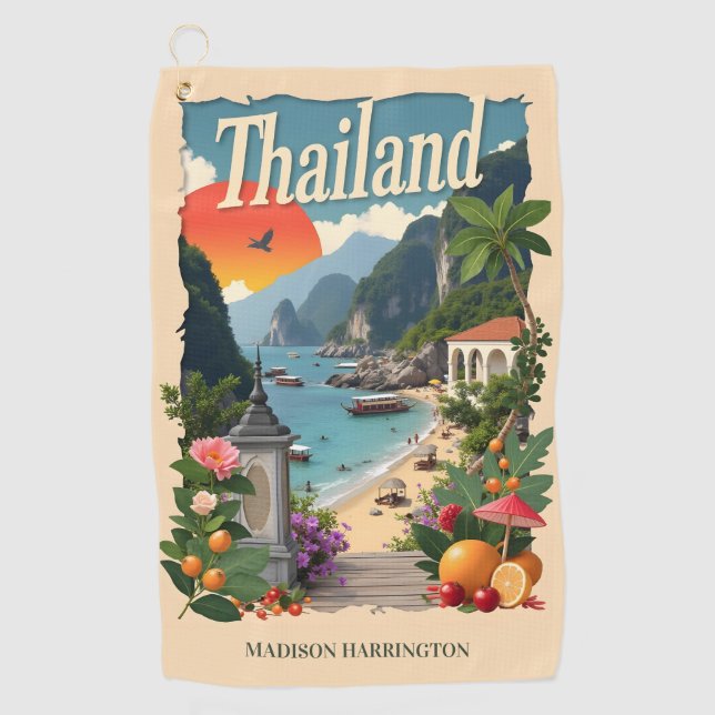 Custom Name Thailand Golf Towel (Front)