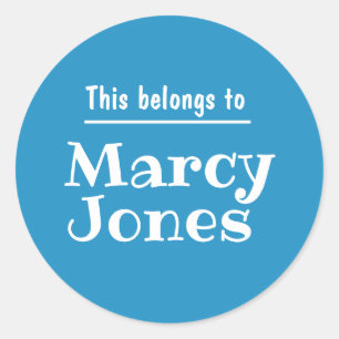 Custom Name This Belongs To Personalised Stickers 