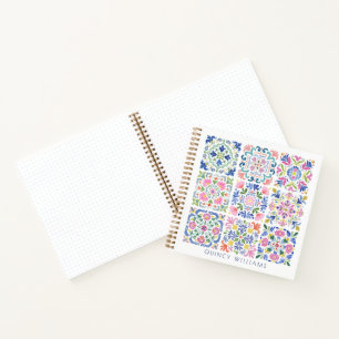 Custom Name Tile Mosaic Notebook