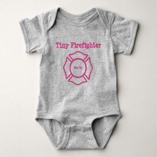 Custom Name Tiny Firefighter Bodysuit