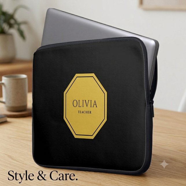 Custom Name & Title 15" Neoprene Laptop Sleeve (Custom Name & Title 15 Neoprene Laptop Sleeve)
