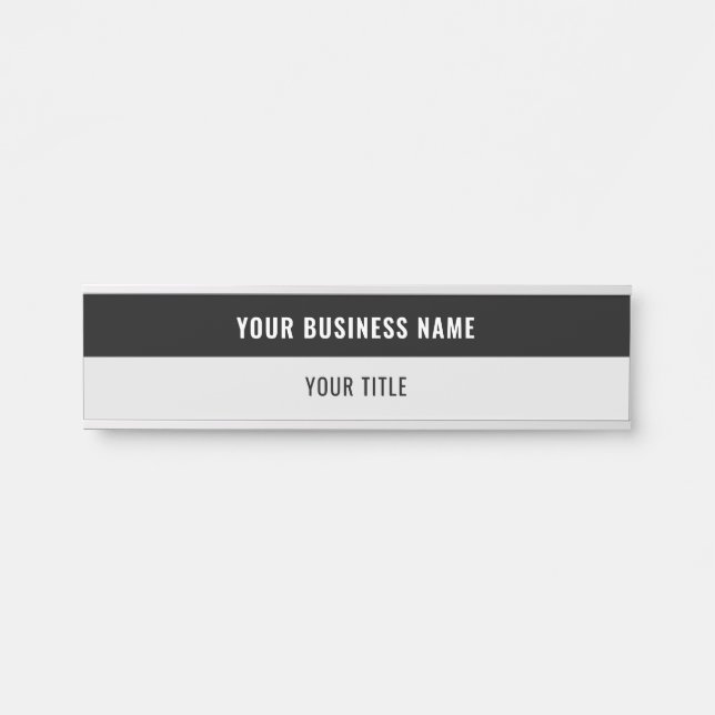Custom Name Title Door Sign Template Your Colours (Front)