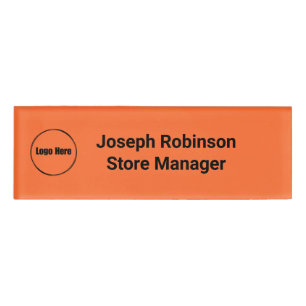 Custom Name Title Logo Burnt Orange Tag