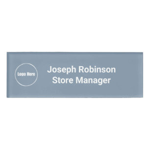 Custom Name Title Logo Dusty Blue Tag