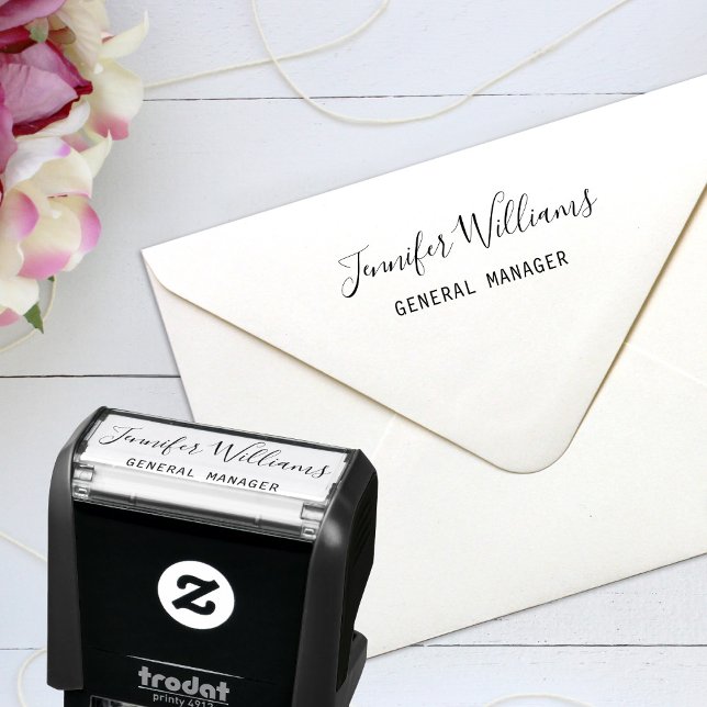 Custom Name Title Personalised Script Signature Self-inking Stamp (Creator Uploaded)