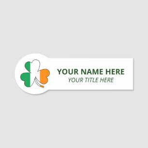 Custom Name & Title St Patrick's Day Shamrock Tag
