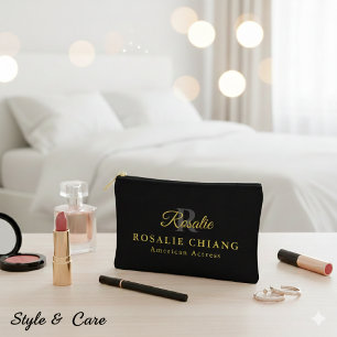 Custom Name & Title with Monogram - Accessory Pouch