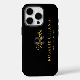 Custom Name & Title with Monogram iPhone 16 Pro Case