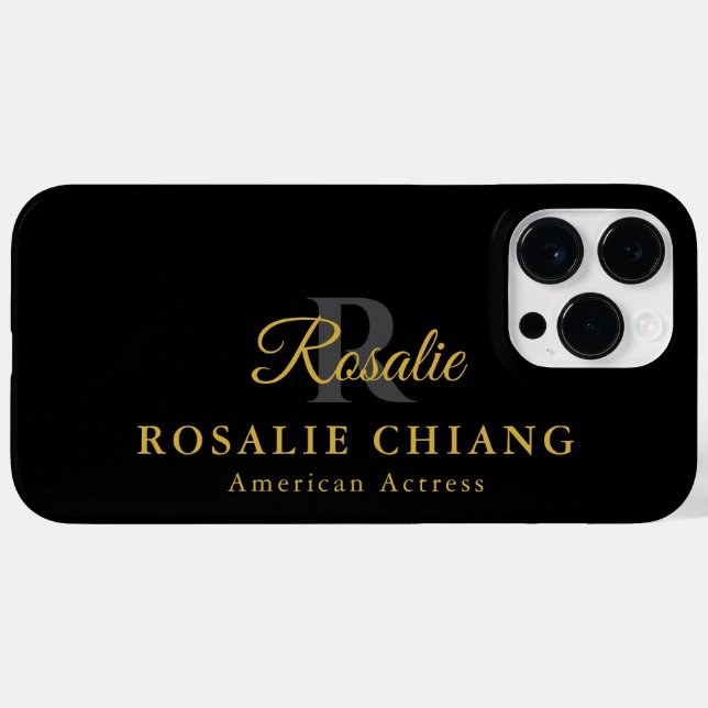 Custom Name & Title with Monogram Case-Mate iPhone Case (Back (Horizontal))