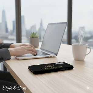 Custom Name & Title with Monogram iPhone 16 Plus Case