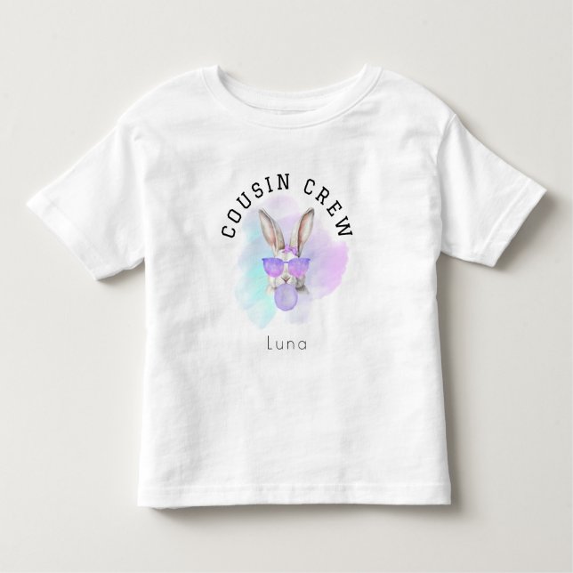 Custom Name Toddler Girl Cousin Crew Easter Family T-Shirt (Front)