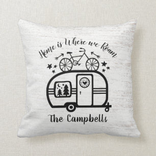 Custom Name Trailer Camping Rving Typography Cushion