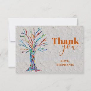 Custom Name Tree of Life Rust Thank You Card