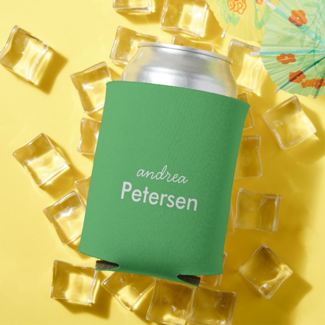 Custom name trendy modern minimalist can cooler (In Situ Summer)